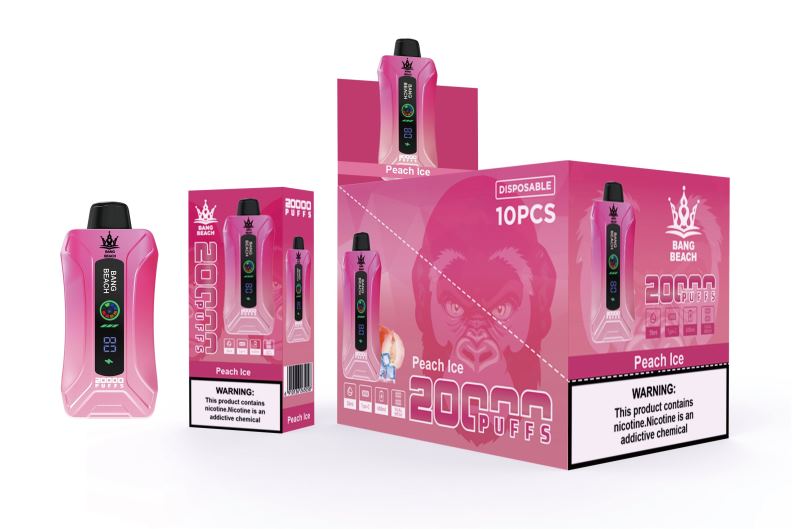Bang Box Prix - Bang Beach Vape à écran intelligent de 20 000 bouffées J80R49 glace à la pêche