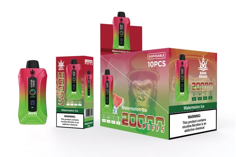 Cigarette Bang Box - Bang Beach Vape à écran intelligent de 20 000 bouffées J80R47 glace à la pastèque
