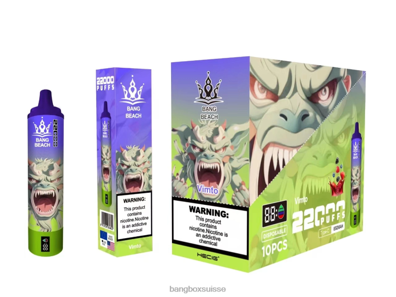 Cigarette Bang Box - Bang Beach Écran intelligent de 22 000 bouffées J80R418 vimto