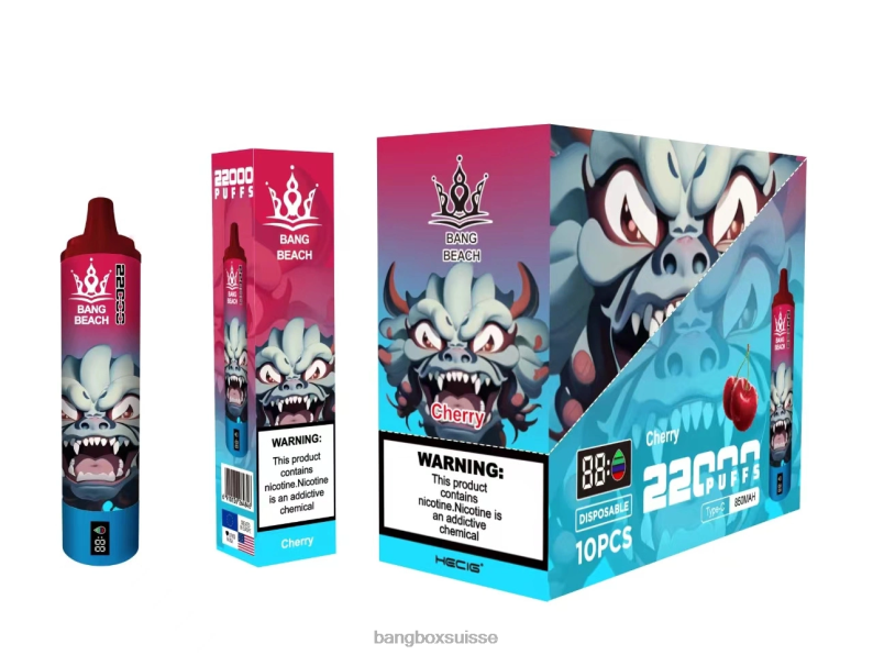 Vape Bang Box Avis - Bang Beach Écran intelligent de 22 000 bouffées J80R417 cerise
