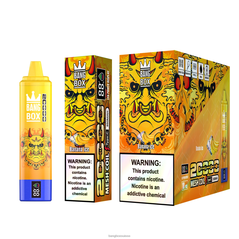 Bang Box Genève - Bang Box Écran intelligent de 20 000 bouffées J80R457 glace à la banane