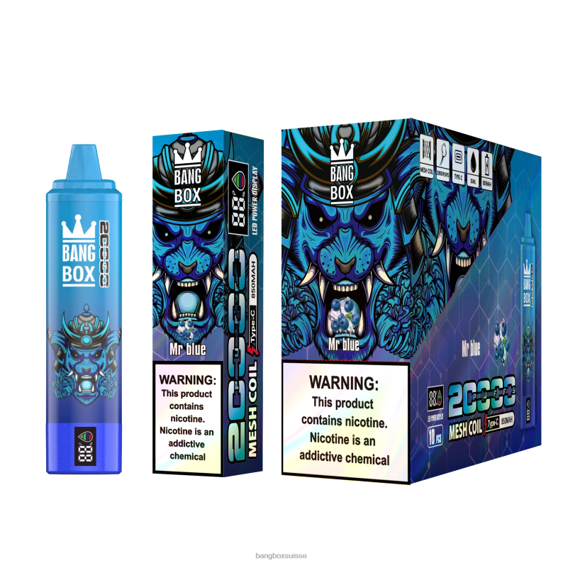 Bang Box Shop - Bang Box Écran intelligent de 20 000 bouffées J80R460 monsieur bleu