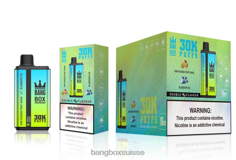 Bang Box Puff - Bang Box 30 000 bouffées double saveurs J80R465 glace kiwi passion goyave & myrtille