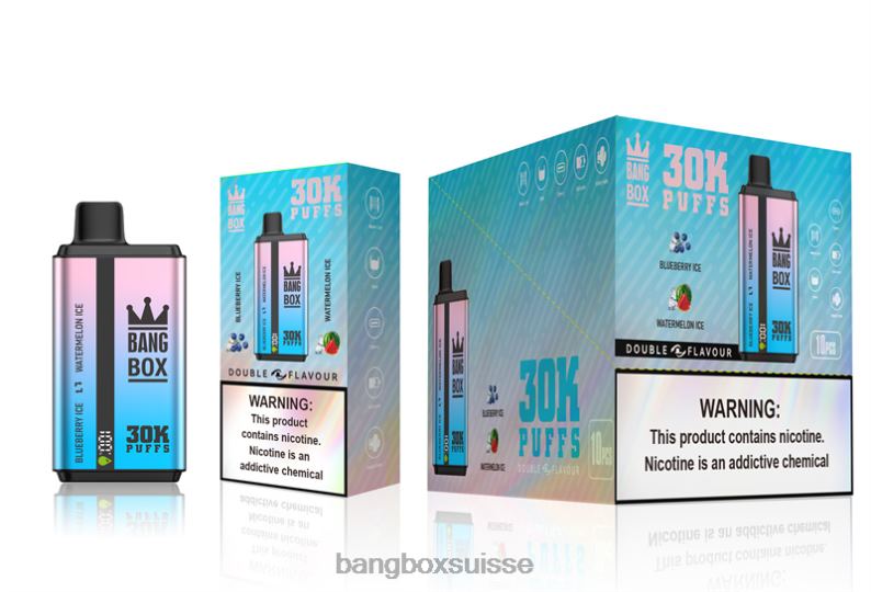Bang Box Zurich - Bang Box 30 000 bouffées double saveurs J80R469 glace aux myrtilles et glace à la pastèque