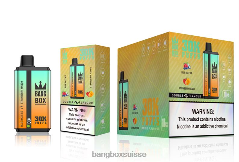 Cigarette Bang Box - Bang Box 30 000 bouffées double saveurs J80R473 glace blue razz & fraise mangue