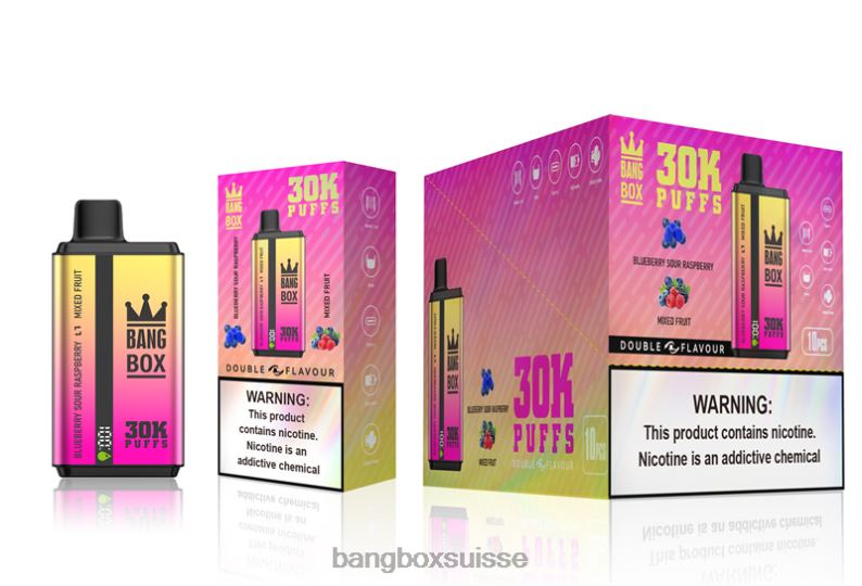 Puff Bang Box Avis - Bang Box 30 000 bouffées double saveurs J80R466 myrtille, framboise acidulée et mélange de fruits