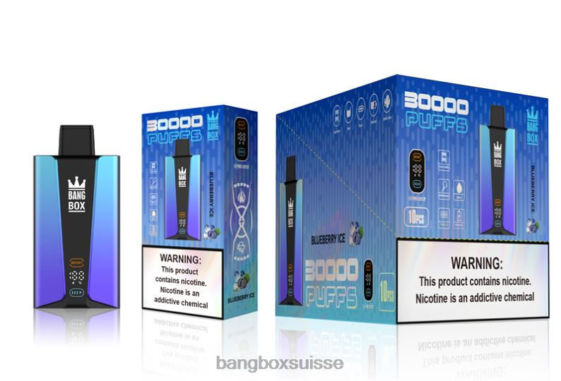Bang Box Genève - Bang Box Écran intelligent de 30 000 bouffées J80R479 glace aux myrtilles