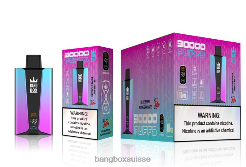 Bang Box Zurich - Bang Box Écran intelligent de 30 000 bouffées J80R480 pomgérante aux myrtilles