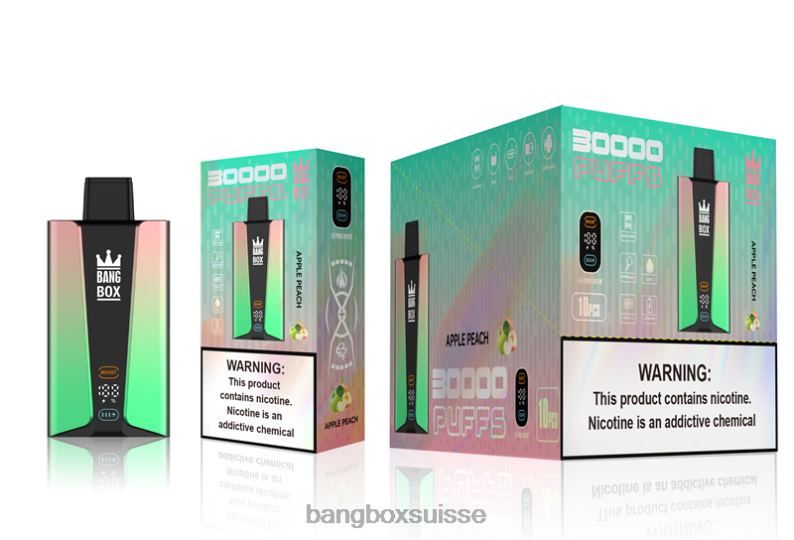 Vape Bang Box Avis - Bang Box Écran intelligent de 30 000 bouffées J80R483 pêche aux pommes